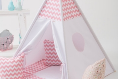 Teepee Wigiwama bianco e rosa
