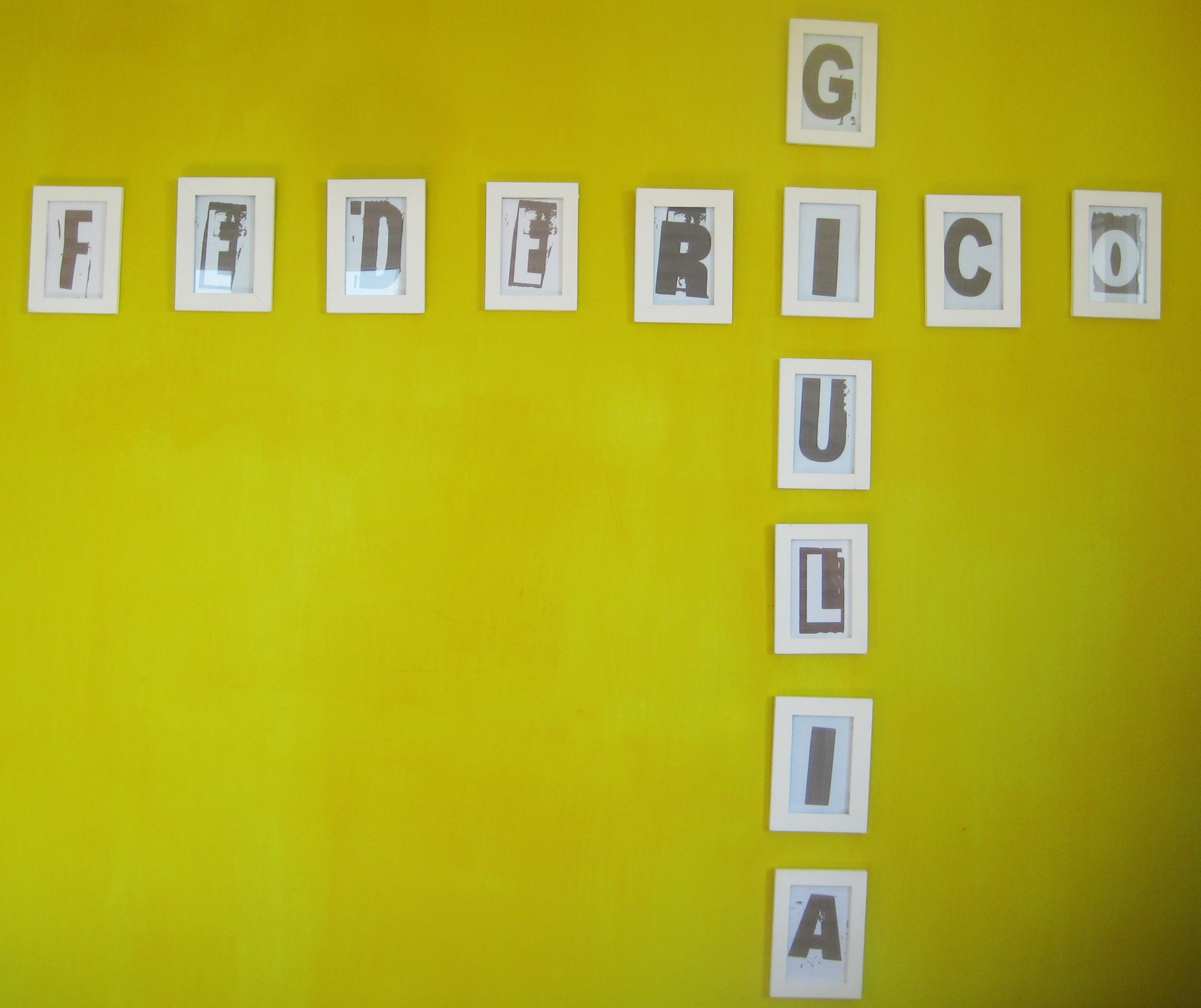 lettere decorazione parete cornici