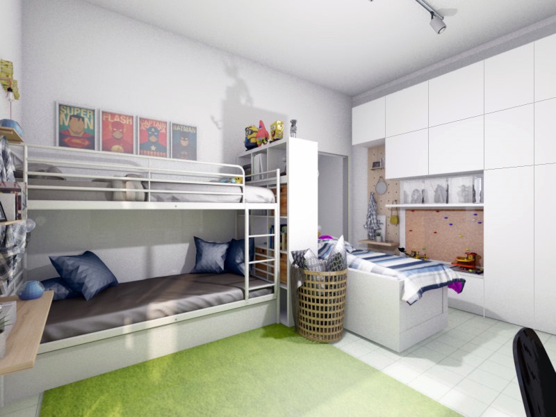 Progetto cameretta per tre- Interior design per bambini CoBimbo