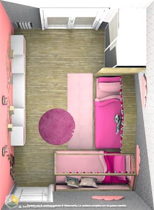 Progetto cameretta per due bambine - Interior design per bambini CoBimbo