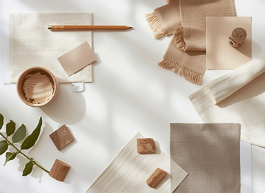 Moodboard colori e materiali per consulenza arredamento cameretta online CoBimbo