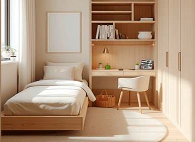 Progetto cameretta completa online con rendering 3D e shopping list arredi